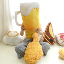 Drop Shipping Simulation Food Shape Pillow Creative Cake Coffee Beer Plush Toys Stuffed Cushion Home Decor Gifts