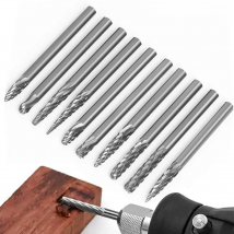 3mm 1/8 Shank Drawing Solid Carbide Burs for Dremel Tool Milling Cutter Rotary Tool Burr Diamond Cut Rotary Metal Wood Grinding