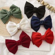 Fashion All-match Hairpins Woman Vintage Linen Barrette Spring Clips Big Bow Knot Hairgrips Korean Style Hair Accessories Girls