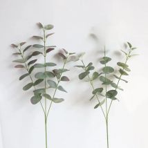 Artificial Leaves Branch Retro Green Silk Eucalyptus Leaf for Home Decor Wedding Plants Faux Fabric Foliage Room Decoration 68CM