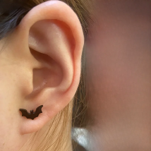 Stainless Steel Bat Stud Earrings For Women Men Punk Funny Halloween Party Gift Black Bat Earings Studs Jewelry Wholesale