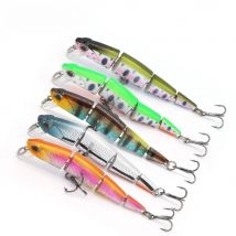 JEKEKU New 4 Sections Minnow Lure 73mm 5.8g Swimbait Jointed Sinking Fishing Lure Diving Multi Jointed Bait for Trout Bass Pike
