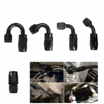 Universal Black AN4/AN6/AN8/AN10/AN12 Straight 0°/45°/90°/120°/180° Degree Oil Fuel Swivel Hose End Fitting Oil Hose End Adaptor