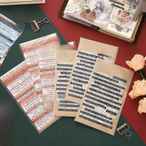 JIANWU 406 Pcs Vintage English Journal Decoration Stickers DIY Collage Material Scrapbooking Phone Stickers Stationery Supplies