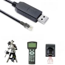 FTDI Ioptron 4P4C RJ9 to USB RS232 serial cable for Ioptron IEQ30 Pro IEQ45 Pro CEM60 Firmware Upgrade and Mount PC Control.