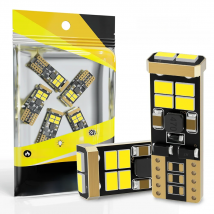 2Pcs W5W T10 LED CANBUS No Error 5W5 1800Lm 3020 SMD Super Bright Car Parking Position Lights Interior Map Dome Lamp White 6000K