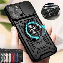 Cases For iPhone 16 15 14 13 12 11 Pro Max Plus Mini  8 7 Plus SE Shockproof Armor Slide Camera Lens Protection Cover Hard shell
