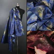 Gilt Double-sided Brocade Satin Abstract Jacquard Fabric By The Meter,Designer Fabric For Sewing Dress DIY Needlework Material