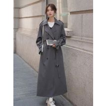 Classic Double Breasted Long Trench Coats New Women Windbreaker Abrigos Korea Casual With Belt Jackets Loose Gabardina Casaco