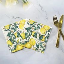 20pcs 33cm 2Layer New Lemon Flower Printed Napkins Party Creative Decorative Paper Picnic Mat DIY Decoupage Paper