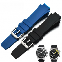 26x16mm Watch Band for IWC Aquatimer Replacement Strap IW354807 Bracelet for Men Black Silionce Rubber Belt Pin Buckle Masculino