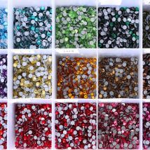 SS6-SS30 Sizes Hotfix Rhinestones Super Bright Glass Strass Iron On Crystal For Nail Art Garment Fabric Decoretions