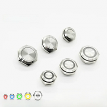Stainless Steel Push Button Switch Short-Throw Self-Reset Momentary 12mm 16mm 19mm 22mm 25mm 30mm LED Touch Elevator Button