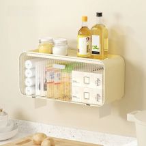 UFORU Transparent visible kitchen shelf non-punching plastic wall hanging condiment jar Ginger garlic kitchen condiment rack