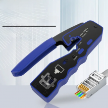 ONTi RJ45 Cat7/6/6A/5E Connector , RJ45 Crimper Tool Pass Through Crimp with Replacement Blade Ethernet Cable Stripper