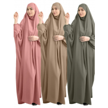 Eid Hooded Muslim Women Hijab Dress Prayer Garment Abaya Long Khimar Full Cover Ramadan Gown Abayas Islamic Clothes Niqab jilbab