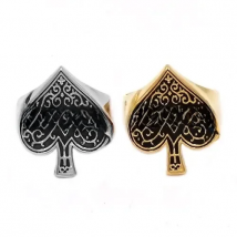 Wholesale Ace Of Spades Ring 316L Stainless Steel Jewelry Classic Heart Shape Texas Hold'em Poker Biker Menn Women Ring SWR0687A