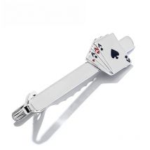 poker enamel tie clip for man groove Clips Cufflinks set Business Tie Clips 4A bomb Unique Wedding Necktie wear copper Clip man