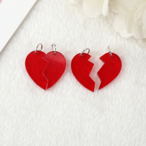 5Pairs Broken Heart Acrylic Charms Fashion Punk Pendant for Earrings Keychain Diy Necklace Woman Jewerly