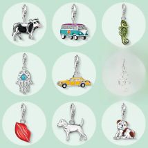 Cow Bus Chameleon Hand of Fatima New York Taxi Kiss Lips Dog Charm Pendant,2019 Trendy Fashion Jewelry 925 Sterling Silver Gift