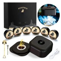 Electric Whiskey Smoker Kit , Rechargeable Cocktail Smoker Kit Built in Lighter, No Butane Needed, Drink Smoker Kit Gift for Men