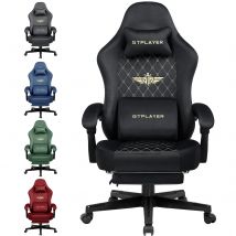 GTPLAYER Fabric Gaming Chair, Ergonomic Computer Chair with Footrest and Lumbar Support Height Adjustable Home Office Chair with