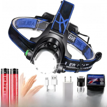 Super 15000LM LED Headlamp T6/L2/V6 Zoomable Head lamp Flashlight Torch Headlight Lanterna With LED Body Motion Sensor for Camp
