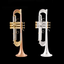 New Vincent Bach Bb Trumpet High Quality Gold Lacquer Silver Plated Trumpet Brass Musical Instruments Composite Type Trumpet