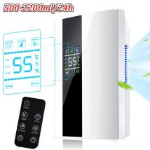 Osuszacz powietrza i oczyszczacz powietrza 2 w 1, pochłaniacz wilgoci, cichy, do domu, sypialni, piwnicy, z pilotem, timerem, zewnętrzną rurą wodną.