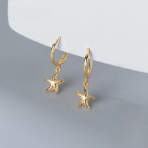 INZATT Real 925 Sterling Silver Starfish Huggies 18k Gold Hoop Earrings For Fashion Women Trendy Fine Jewelry Accessories