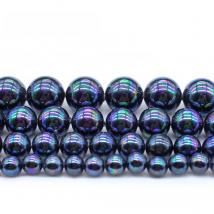 AA Natural Black Shell Pearl with Rainbow 6/8/10/12mm Round Loose Beads for Jewelry Making DIY Bracelet Earring Pendant Woman
