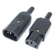 IEC Straight Cable Plug Connector C13 C14 Female Male Plug Rewirable Power Connector 3 Pin AC Socket Industrial Plug 16A 250V