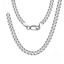ORSA JEWELS 3mm 5mm 7mm Cuban Chain Necklace Bracelet 100% 925 Sterling Silver Diamond Cut Cuban Link Curb Chain Necklace SC36