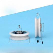 1PC 5*21*6mm U Groove Bearing Pulley Line Lifting Wheel Bathroom Wheel Hard Stainless steel