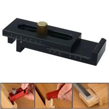 Woodworking Table Saw Gaps Gauge Movable Measuring Block Line Sawtooth Ruler 5-40mm Mortise and Tenon Tool Depth Measuring Ruler
