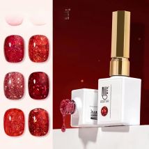 RS NAIL 9g Red Glitter Gel Nail Polish Sparkling Sequins Nail Gel Soak Off LED UV Semi-Permanent Manicure Nail Art Gel Varnish