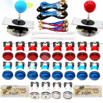 2 Player Copy SANWA Arcade DIY Kit Zero Delay USB Board Game Controller Joystick Encoder To PC Raspberry Pi LED Buttons 30mm Set