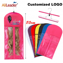 Alileader Beste Qualität Tragbare Perücke Lagerung Tasche Mit Aufhänger Paket Anzug Fall Tasche Für Menschliches Haar/Pferdeschwanz/Clips haar Extensions