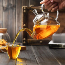 New Flower Puer Glass Tea Teapot Kung Fu Tea Maker With Heat Resistant Chinese Glass Tea Kettle With Tea Filter Teaware