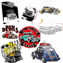 Car Stickers on fabric Patches for Kids Clothing Jacket Ironing stickers Thermal Transfers Decals Patch Adhesive patches