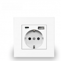 Delviz Wall type C Power Outlet, 18W Intelligent compatible, 5V 3A With usb Ports Quick charge, EU Standard USB charging Socket