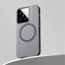 Matte Clear Corrugated Phone Case For Magsafe Xiaomi 15 14 13T 13 Pro Poco F5 F6 Pro Wireless Charging Magnetic Cover