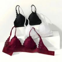 Floral Lace Bra Non-Wire Bralette Push Up Bras For Women V-neck Brassiere Female Padded Underwear Sexy Lingerie Intimates