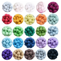 Teeny Teeth 10 PCS 16-20 MM Necklaces Pendant Accessories Crochet Wooden Beads Knitted Crocheted Teething Beads For Nursing Toys