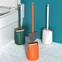 Household Long-Handled Toilet Brush, Durable Silicone Cleaning Brush, TPR Brush Head, No Dead Corners, WC, Bathroom Accessories