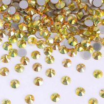 SS3-SS30 Golden Light Glass Rhinestone Non Hotfix Flatback Glitter Crystals Stones Glue on Diamond Strass for DIY Dress Clothing