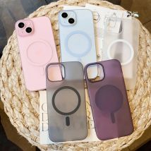 Matte Translucent Magnetic Case For iPhone 17 16 15 14 Plus 13 12 Pro Max For Magsafe Wireless Charge Hard PC Ultra Thin Cover