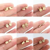 Schöne Cartoon Tier Katze Bogen Maus Ohr stecker für Frauen Piercing Ohrclip auf Ohrringe Trend neue Aros Acero inoxidierbar