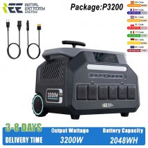 Centrale elettrica portatile IEE P3200 da 3200 W (uscita massima 6400 W) Carrello con uscita CA V per batteria da 2048 Wh per camper, campeggio, furgone