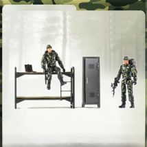 1/18 Scale Soldier Dormitory Living Scene Set Cabinet Bed For 3.75‘’ Action Figure Collection Display DIY Toy